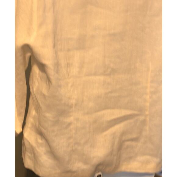 Carole Little Woman Size 1X 100% Linen Blouse Lined Embroidery Boho Classic - Picture 8 of 15